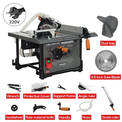 Produktbild von Mini Tischkreissäge für Holz - Tischplattensäge - 2000 W Motor - Gleitender Sägetisch - Multifunktions Schneidmaschine - 220 V AC
