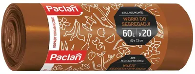 Produktbild von Braune -Müllsäcke von Paclan, 60 l, 20 Stück