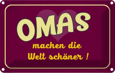Produktbild von vianmo Blechschild 20x30 cm Omas machen die Welt schöner Opa Oma Spruch Zitat