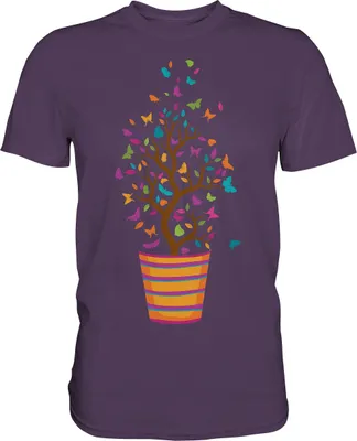 Produktbild von Blumentopf Bunte Schmetterlinge T-Shirt – Urban Purple / L