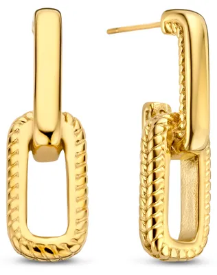 Produktbild von CO88 Collection Ohrringe für Damen – Ohrhänger – Bearbeitet – 28,8 mm Länge – 3 mm Dicke – 8,9 mm Breite – Stahl – Goldfarben – 8CE-70556