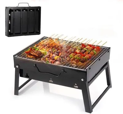 Immagine prodotto di Griglia pieghevole portatile per feste in giardino all'aperto - griglia da campeggio smontabile - griglia da picnic per barbecue e affumicatore - picnic, giardino, terrazza, campeggio, viaggi