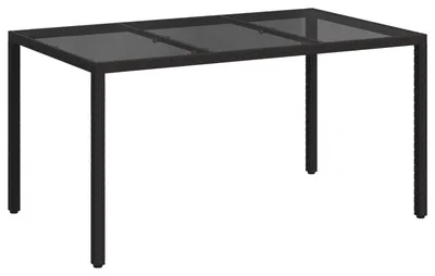 Obrázok produktu pre vidaXL Záhradný stôl, čierny, 150 x 90 x 75 cm, poly-ratan