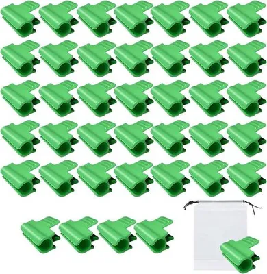Productafbeelding van Famanu plantklemset - 40 groene klemmen voor zonwering en netten