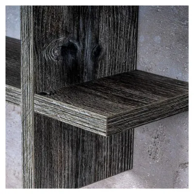Produktbild von Regal BxH 98x48cm Holz Steckregal Altholz Shabby Chic Vintage Schwarz Wandregal Bücherregal Ablage Deko Holzregal