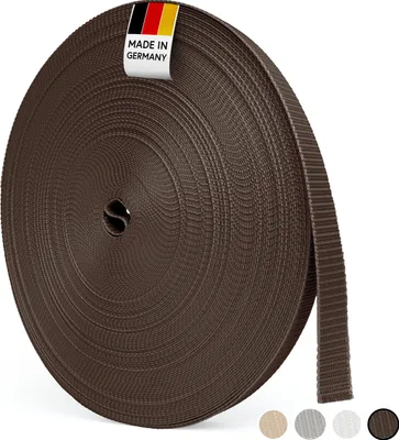 Produktbild von BAUHELD® 50m Rolladengurt 14mm [ Germany] - Gurtband für Rolladen Gurtwickler - Braun