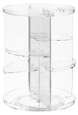 Produktbild von Kosmetik-Organizer, 360° drehbar, transparent, verstellbar und multifunktional, für Schminktisch, Kommode, Schlafzimmer und Badezimmer.