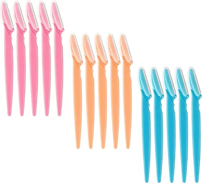 Produktbild von Augenbrauen-Rasierer Set 15 Stück, für Damen, blau, orange und rosa, für Gesicht