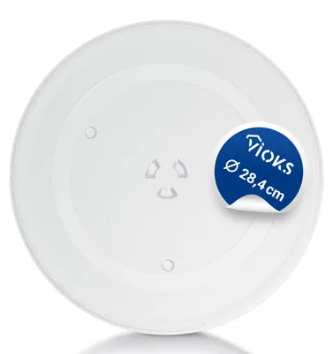 Image de Plateau tournant pour micro-ondes VIOKS, diamètre 284 mm. Plateau en verre, 28,4 cm, avec 3 supports. Plateau de remplacement pour micro-ondes, compatible avec les modèles LG, de taille 284 mm et avec 3 supports
