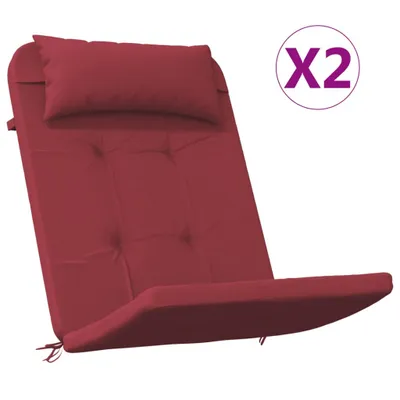 A single red cushion for an Adirondack chair, shown from a slightly elevated angle against a white background.