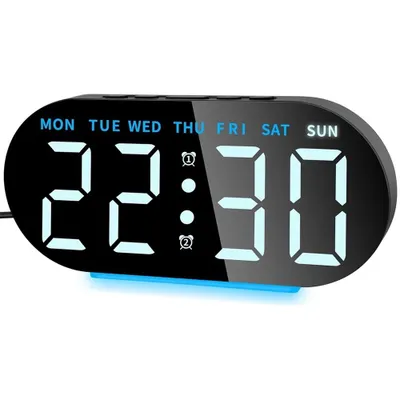 Produktbild von Digitaler Wecker, LED Wecker, Digitalwecker, Doppelwecker, Nachtlicht, Einstellbarer Helligkeit, USB oder Batteriebetrieb