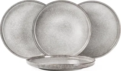 Immagine prodotto di Set di 4 piatti in porcellana per dessert, colazione, torta e insalata - design moderno - Ø 26 cm - stoviglie per 4 persone