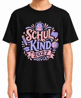 Produktbild von Schulkind 2027 Einschulung Mädchen Erster Schultag Grundschule Kinder T-Shirt, Schwarz, 152