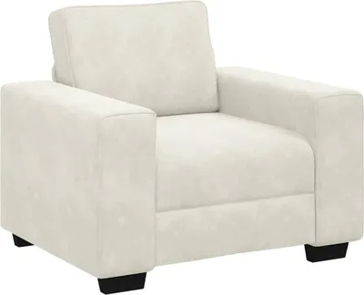 Zdjęcie produktu dla Sofa Fotel Kremowy 100x77x82 cm Aksamit
