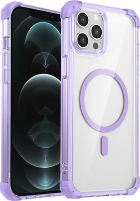 Immagine prodotto di Custodia magnetica per iPhone 12 / iPhone 12 Pro compatibile con Magsafe Protezione militare antiurto Custodia trasparente per telefoni cellulari Viola