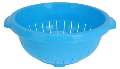 Image de Passoire Excellent Houseware, en plastique, 27 x 25 x 12 cm, bleue