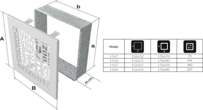 Immagine prodotto di Griglia di ventilazione ABC 17x37 nero
