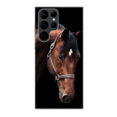 Produktbild von MuchoWow® Handyhülle Schutzhülle Hülle für Samsung Galaxy S22 Ultra Pferd - Halfter - Braun Silikon Softcase Handy Hülle - Abbildung