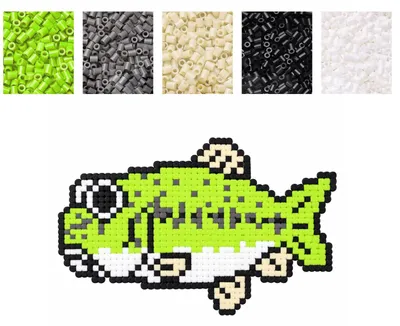 Bügelperlen Set, 1200 Stück, 5 Farben, DIY Bastelset mit Vorlage