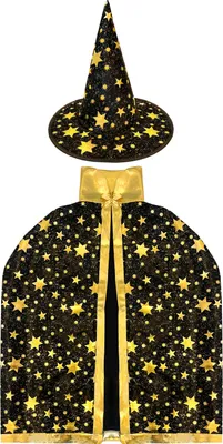 Produktbild von Oblique Unique Zauberer Kostüm Accessoire Set für Kinder - Umhang und Hut für Halloween Karneval Fasching Motto Party