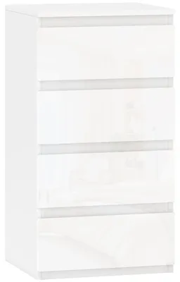 Immagine prodotto di Cassettiera 40x35x74 cm 4 cassetti Salvaspazio in Legno Bianco Lucido