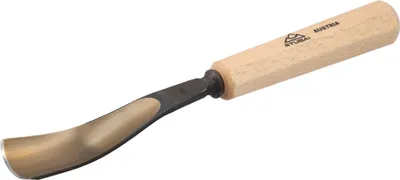 Produktbild von STUBAI Stemmeisen Stechbeitel Serie 52 - Form 16 | Gebogenes Hohleisen 30 mm, mit Holzgriff, für Figurenarbeiten, Kerb- und Reliefschnitzarbeiten, zur präzisen Bearbeitung von Holz