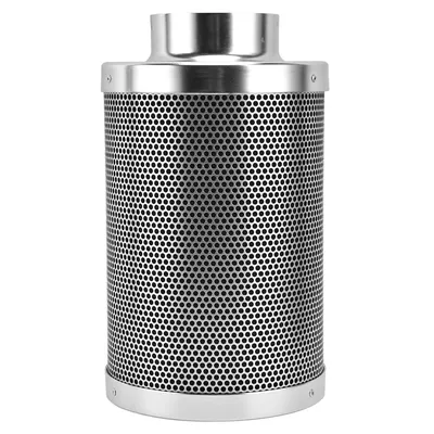 Produktbild von Aktivkohlefilter 4 Zoll Edelstahl 210 CFM Luftfilter 100mm Anschluss 26cm Länge für Hydroponik, Labor und Raumluftreinigung