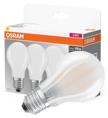 Zdjęcie produktu dla OSRAM HOMELIGHTING 4058075592537 LED (monochrome) EEC D (A - G) E-27 Pear shape 11 W = 100 W Neutral white (Ø x L) 60 mm x 105 mm 3 pc(s)