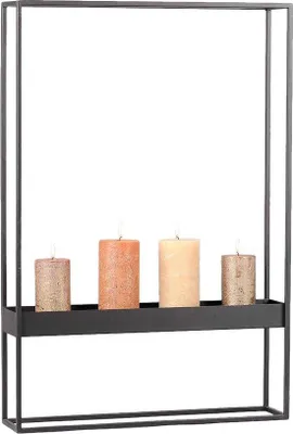 Produktbild von Rasteli Kerzenständer-Dekogestell Schwarz Metall L 48 x 10,5 x H 71 cm Lieferung ohne Kerzen