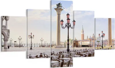 Produktbild von Bild auf Leinwand - Leinwandbild - Architektur Stadt Venedig - 125x70cm - Wand Bild - Wanddeko - Leinwanddruck - Bilder - Kunstdruck - Wanddekoration - Leinwand bilder - Wandkunst - EA125x70-2553