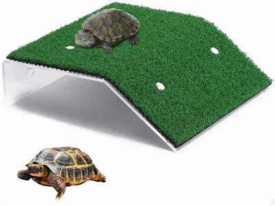 Produktbild von Aquariumleiter mit Kunstgras, 20x10x12x5 cm, für kleine Tiere, Sonnenplatz
