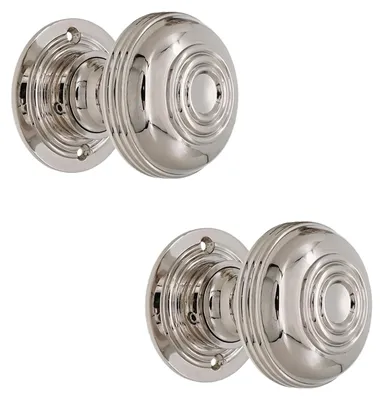 Türdrücker-Set, 60 mm, Massivmessing, poliertes Nickel