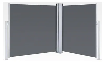Produktbild von Ausziehbare Seitenmarkise für Sichtschutz, Sonnenschutz und Windschutz, 100x600cm, Anthrazit