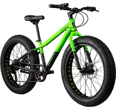 Produktbild von Galano Fatman 4.0 Fatbike 24 Zoll MTB Jugendrad Kinder Fahrrad ab 8 Jahren Mountainbike (schwarz/neongrün)
