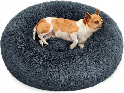 Produktbild von FEANDREA Kuschelbett Hund Katze Donut Ø60cm Dunkelgrau