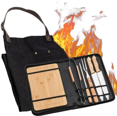 Image de Set d'ustensiles de barbecue portable - Acier inoxydable - Pour le barbecue et le camping