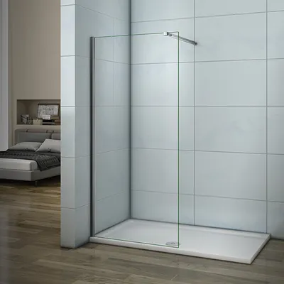 Produktbild von Walk in Duschwand B.100cmxH.195cm 6mm Nano-ESG Duschabtrennung Seitenwand+73-120cm flexiblen Stabilisatoren F084