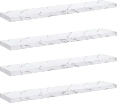 Immagine prodotto di vidaXL Mensola da parete, 4 pezzi, marmo bianco, 120 x 23,5 x 4 cm, materiale in legno