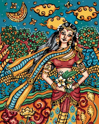 Produktbild von Zuty - Malen nach Zahlen - INDISCHE FRAU, 40x50 cm, ohne Keilrahmen