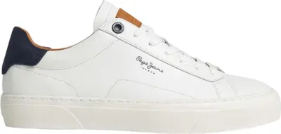 Imagen del producto de Zapatos deportivos Pepe Jeans para hombre, modelo Yogi, de cuero original, color blanco, talla 45