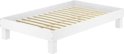 Produktbild von Holzbett breites Einzelbett 120x200 Buche Bettrahmen Futonbett Zubehör wählbar  V-60.87-12WRollrost inkl.