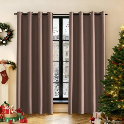 Immagine prodotto di Tende oscuranti - Set di 2 - Per garantire la privacy in camera da letto - Isolamento termico - 140x145 cm - Marrone