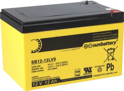Image de SUN Battery SB12-12LV0 Batterie AGM 12V 12Ah au plomb avec VDS