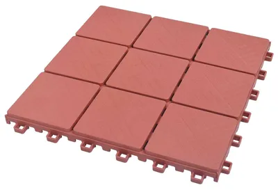 Zdjęcie produktu dla Płytki tarasowe vidaXL, 10 szt., czerwone, 30,5 x 30,5 x 2,2 cm, polipropylen