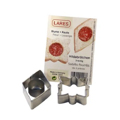 Produktbild von LARES Hildabrötchen Ausstecher Blume / Raute 3er Set- 1023
