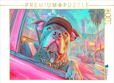 Produktbild von CALVENDO Puzzle Pitbull Gangsterhunde | 1000 Teile Lege-Größe 64x48cm Foto-Puzzle für glückliche Stunden