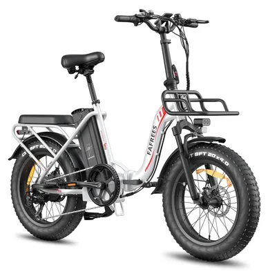 Zdjęcie produktu dla Rower elektryczny F20 Max – składany fatbike 20x10 cm – akumulator 250 W, 48 V, 30 Ah – mechaniczne hamulce tarczowe – prędkość do 25 km/h – kolor biały