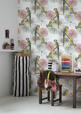 Produktbild von Coloray Fototapete 290x290 cm Latextapete Magicstick - Papageiblumen