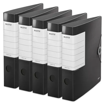 Image de Classeurs Solid A4 en plastique, 62 mm, noirs, lot de 5