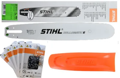 Produktbild von Stihl Schneidgarnitur Führungsschiene 30030006811 E 37cm1,6mm+5 Stihl Halbmeißelketten 36860000062 +Schutz 9174